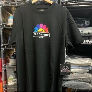 NEW BLACKPINK + Takashi Murakami Rainbow Flower Logo T-Shirt Sz XS